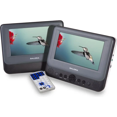 Afbeelding van Salora DVP7048TWIN Portable Dvd speler Draagbare auto 2 schermen (7 inch) Accu USB SD Accessoires