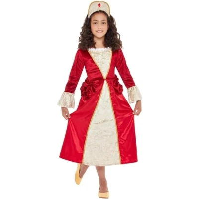 Afbeelding van Tudor Prinsessenjurk Rood Maat M