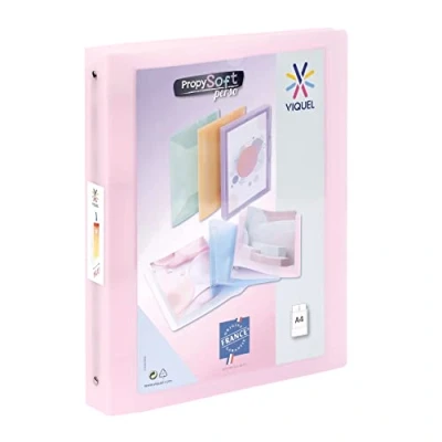 Afbeelding van Viquel Ringband A4 MAXI flexibel 4 ringen rug cm voor documenten transparant roze