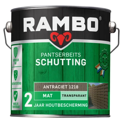 Afbeelding van Rambo Pantserbeits Schutting Transparant Mat Antraciet 1218