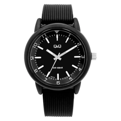 Afbeelding van Q&amp;Q VR52J012 horloge rubberband zwart 10bar waterdicht
