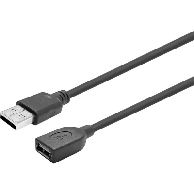 Afbeelding van VivoLink PROUSBAAF15 15m USB A Mannelijk Vrouwelijk Zwart, Transparant kabel