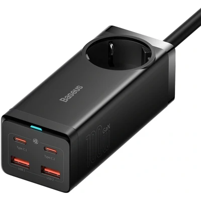 Afbeelding van Baseus GaN3 Pro 100W Snellader Laptop/MacBook met Stopcontact Zwart