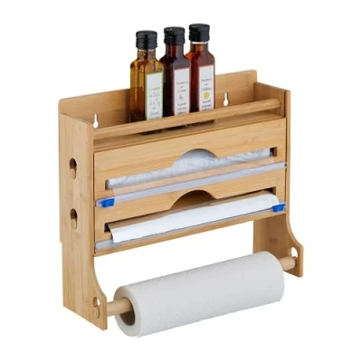 Afbeelding van rollenhouder 3 in 1 aluminiumfolie vershoudfolie keukenrolhouder