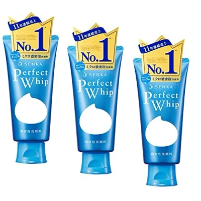 Afbeelding van Senka Perfect Whip 120 g, vochtafstotend gezichtsschem, aangereikt met zijde en hyaluronzuur, gemaakt in Japan, set van 3