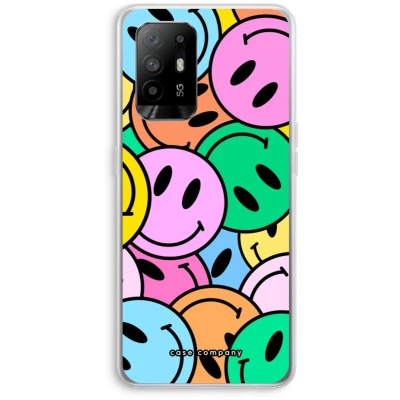 Afbeelding van Case Company® hoesje geschikt voor Oppo A94 5G Smiley N1 Soft Cover Telefoonhoesje Bescherming aan alle Kanten en Schermrand