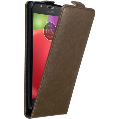 Afbeelding van Cadorabo Hoesje geschikt voor Motorola MOTO E4 in KOFFIE BRUIN Beschermhoes flip design Case Cover met magnetische sluiting