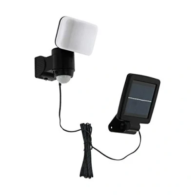 Afbeelding van BUITEN LED SOLAR WANDLAMP MET SENSOR ZWART &#039;CASABAS&#039;