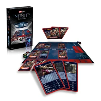 Afbeelding van Winning Moves Top TRUMPS Battle Mat Marvel Cinematic Universe gezelschapsspel bordspel Franse versie.