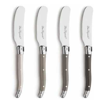 Afbeelding van Lou Laguiole Tradition 4 delige Botermessen set Peper/Antreciet/Parel/Taupe