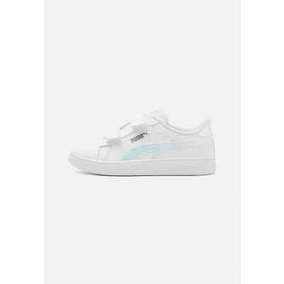 Afbeelding van Puma Smash 3.0 HOLO 2.0 Unisex Sneakers laag voor kinderen, Maat: 27.5, White/mauve mist/silver Hoogwaardig imitatieleer