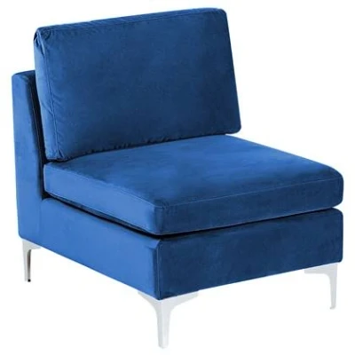 Afbeelding van Beliani EVJA 1 zitsbank Blauw Fluweel