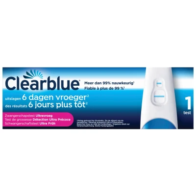 Afbeelding van Clearblue Zwangerschapstest Ultravroeg (10mIU) Uitslag 6 Dagen Eerder 1 Test