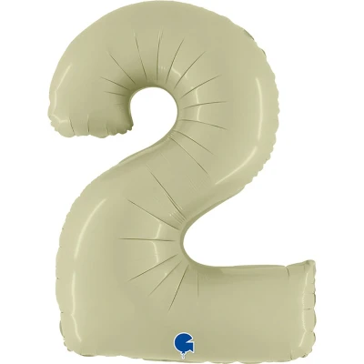 Afbeelding van Olijfgroene Folie Ballon cijfer 2 102cm