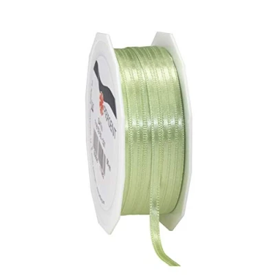 Afbeelding van Dit Pattberg pastelgroen, 50 m rol satijnen lint voor geschenkverpakking, breedte 3 mm, decoratie en knutselen, decoratief presentaties, elke gelegenheid