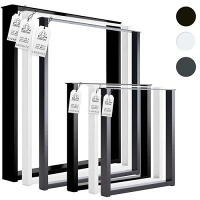 Afbeelding van cm Furniture Set van 2 rechthoekige metalen poten, 43 hoog, tafelpoten, antraciet, 30 x cm, met montageaccessoires, eettafelvoet, console, bas, bureauvoet