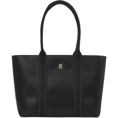 Afbeelding van Tommy Hilfiger Logotape TOTE Handtas, Dames, Maat: One Size, Black