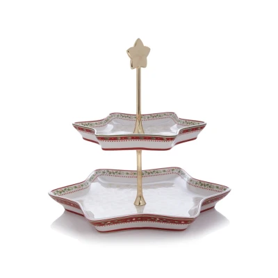 Afbeelding van Villeroy &amp; Boch Winter Bakery Delight Kerst Etagère 27 Cm Gebroken Wit