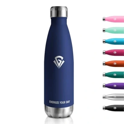 Afbeelding van Roestvrijstalen thermosfles, 500 ml, BPA vrij, dubbelwandig, geschikt voor koolzuurhoudende dranken, thermosfles camping, kinderen, fitness, koolzuur, sport, reizen, jongens