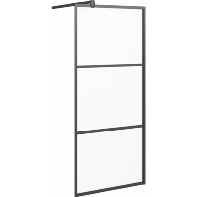 Afbeelding van Inloopdouchewand 90x195 cm mat ESG glas zwart