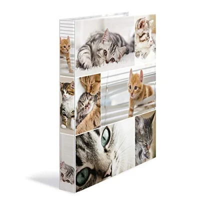 Image de HERMA Classeur à anneaux &#039;chats&#039;, A4, mécanisme 4