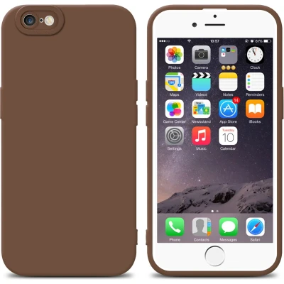 Afbeelding van Cadorabo Hoesje geschikt voor Apple iPhone 6 / 6S in Fluid BRUIN Beschermhoes gemaakt van flexibel TPU silicone Cover Case