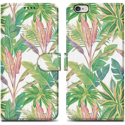 Afbeelding van Cadorabo Hoesje geschikt voor Apple iPhone 6 PLUS / 6S Design Groen Regenwoud No. 8 Beschermhoes Case Cover met magnetische sluiting, standaardfunctie en kaartvakje