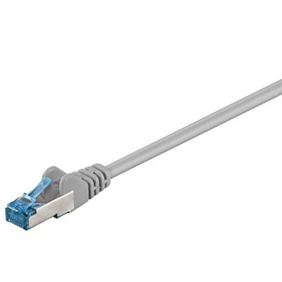 Afbeelding van Goobay 92692 Cat 6a Ethernet patchkabel S FTP dubbel afgeschermd tot 10.000 Mbit/s 500 MHz halogeenvrije koperen kabel RJ 45 stekkers 15 m grijs vergulde contacten