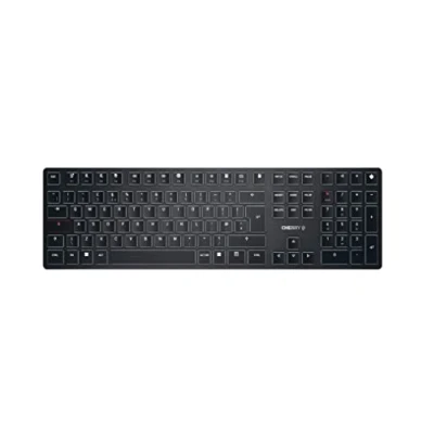 Image de CHERRY KW X ULP Clavier rétro éclairé sans fil USB, 2.4 GHz, Bluetooth 5.2 QWERTY R. U. commutateur : profil ultra bas MX noir emballage plastique