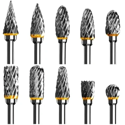 Afbeelding van Exyvox Metalen boorboren voor dremel, houtfrezen, slijpen boorboren, gebruikt roterend gereedschap accessoires, 10 stuks, met 1/8 &quot;handvat, doe het zelf boormachine, sculptuur