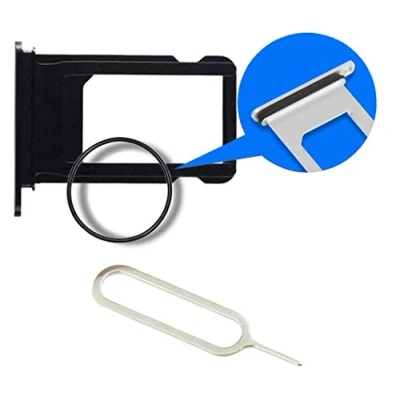 Afbeelding van MMOBIEL Sim Tray Kaart Houder Nano Slot voor iPhone 7 (Jet Black)