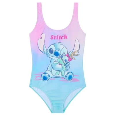 Afbeelding van Disney Badpak voor meisjes, eendelig, zwempak, ruches, zwemmen, strand, zwembad, kleding kinderen, jongeren, 2 14 jaar, Stitch, Ariel, Elsa, ijskoningin, Minnie, Roze/Blauw Eén