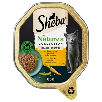 Afbeelding van 22x85g Kalkoen in Saus Nature&#039;s Collection Sheba Kattenvoer