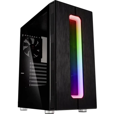 Afbeelding van Kolink Nimbus RGB Midi tower PC behuizing Zwart 1 voorgeïnstalleerde ventilator, Geïntegreerde verlichting, Zijvenster, Stoffilter