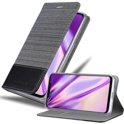 Afbeelding van Cadorabo Hoesje geschikt voor MEIZU X8 in GRIJS ZWART Beschermhoes met magnetische sluiting, standfunctie en kaartvakje Book Case Cover Etui