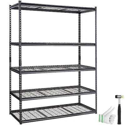 Image de VEVOR étagère de rangement pour garage, support à 5 niveaux, charge réglable 2000 lb