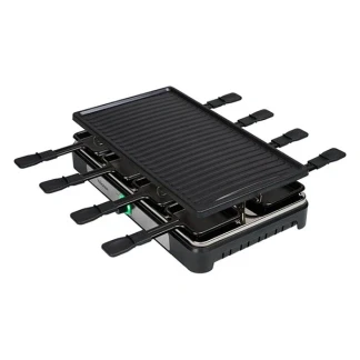 Afbeelding van Tristar Gourmetstel RA 2746 Gourmetset voor 8 personen met grote grillplaat Gourmetplaat regelbare temperatuur Zwart/RVS