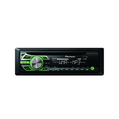 Afbeelding van Pioneer DEH 150MPG RDS CD tuner met WMA/MP3 weergave en verlichte AUX ingang aan de voorzijde (groen)
