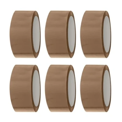 Afbeelding van ARVO 6 stuks verpakkingstape voor algemeen gebruik, geluidsarm, 48 mm x 60 m, klassiek bruin