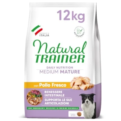 Afbeelding van Natural Trainer Dog Senior Medium Chicken 12 KG (406201)