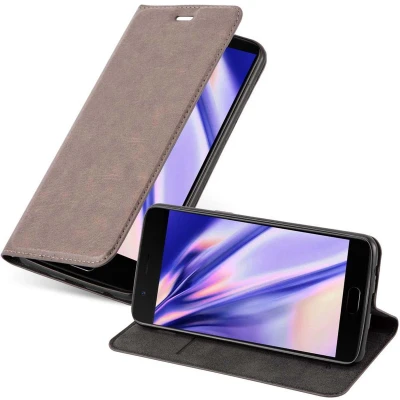 Afbeelding van Cadorabo Hoesje geschikt voor OnePlus 5 in KOFFIE BRUIN Beschermhoes met magnetische sluiting, standfunctie en kaartvakje Book Case Cover Etui