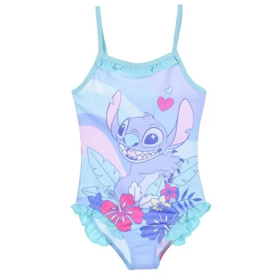 Afbeelding van Disney Lilo et Stitch Maillot de bain pour fille Motif floral, bleu, 4 ans