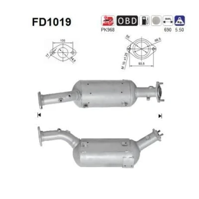Afbeelding van AS FD1019 Roetfilter Cordieriet SUZUKI: Grand Vitara 2 SUV