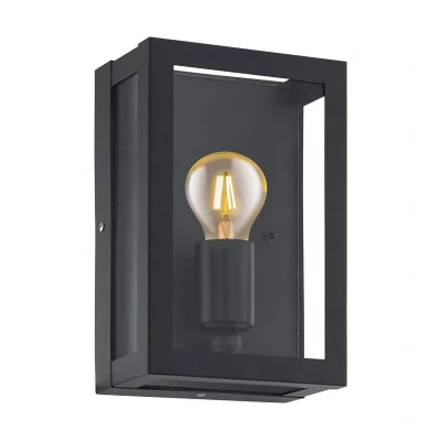 Afbeelding van Eglo buiten wandlamp zwart glas Alamonte