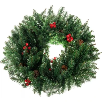 Afbeelding van Ruhhy Kerstkrans Decoratieve Sierlijke Versiering 60cm Dicht XXL voor de Deur