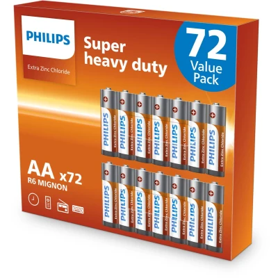 Afbeelding van Philips AA Batterijen R6 72 Stuks (6 Blisters a 12 Stuks) Voordeelverpakking 1.5V