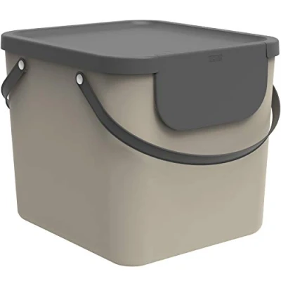 Image de Rotho Albula Système de séparation des déchets 40l pour la cuisine, Plastique (PP) sans BPA, cappuccino/anthracite