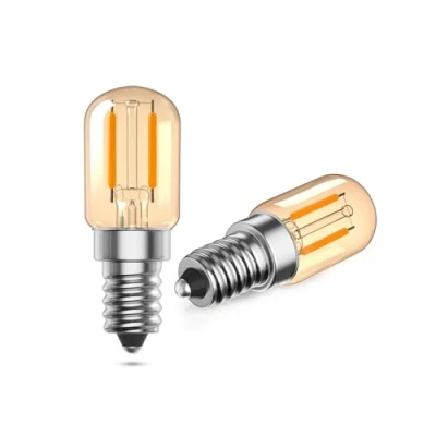 Afbeelding van TobeBright vintage E14 LED lamp, warmwit, 2200 K, amber glow buislamp van glas T22, komt overeen met 10 W 15 W, SES Small Edison Screw Base, mini ledlamp ledfilament, 2 verpakkingen