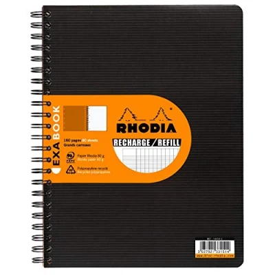 Image de Cahier Recharge Exabook Rhodia reliure intégrale 160 pages A4+Seyes