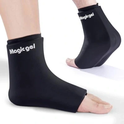 Afbeelding van Foot &amp; Ankle Ice Pack met professionele wrap compressie koude therapie vermindert zwelling ontsteking voor tendinitis, artritis plantaire fasciitis (door Magic Gel)